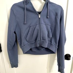 Cropped Zip Up Hoodie
